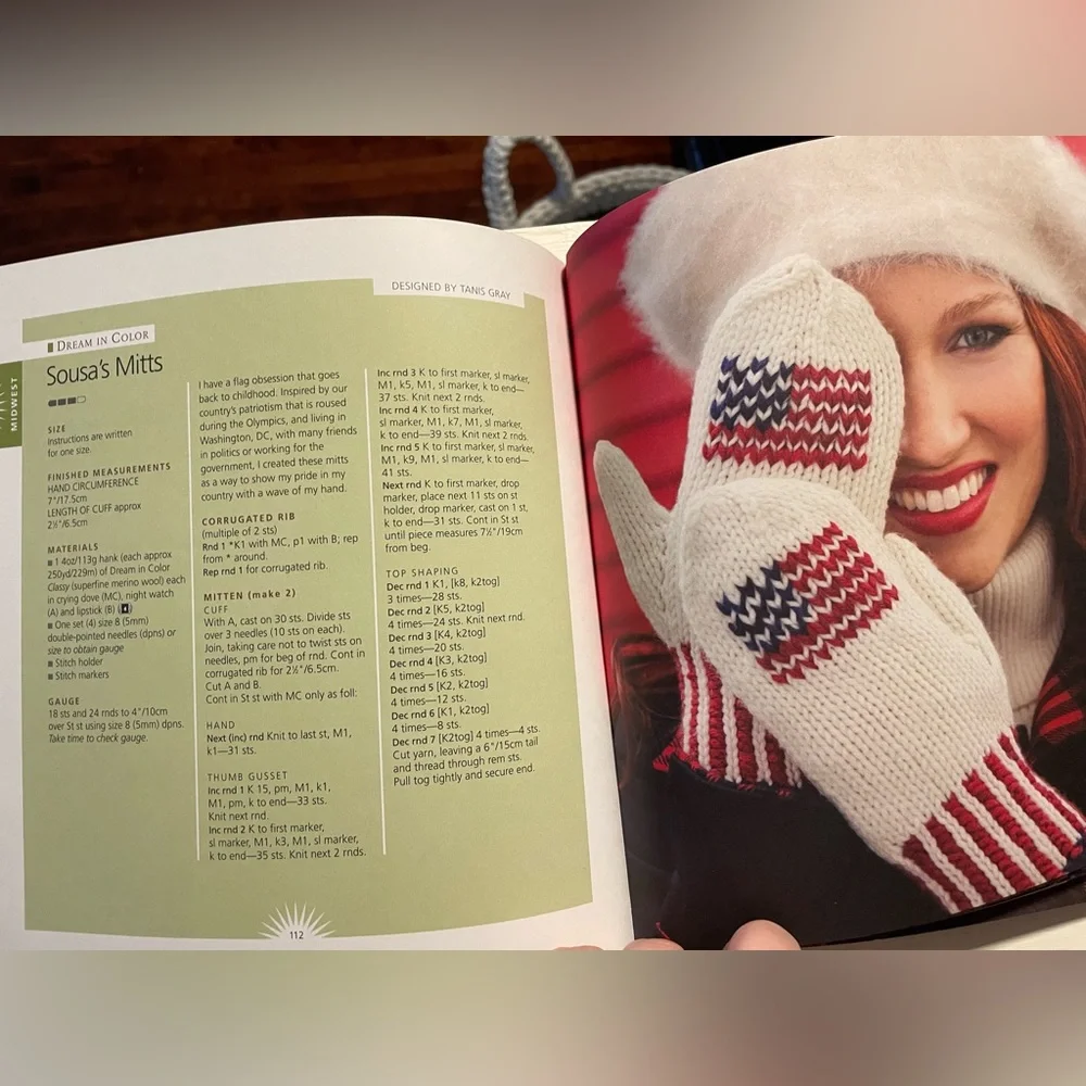 🧶30 knitting patterns included- Knit Local Hardcover Book, USA mittens pattern